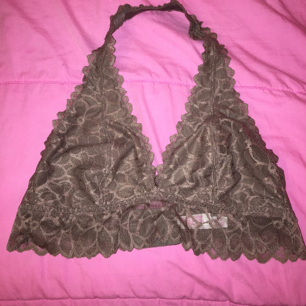 PINK Victoria's Secret Brown Lace Bralette